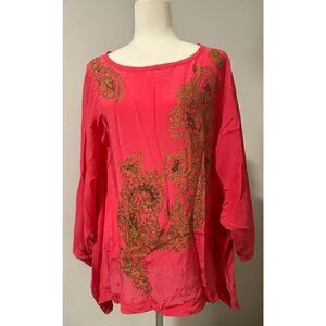 Yoana Baraschi 100% silk M Embellish top pink
